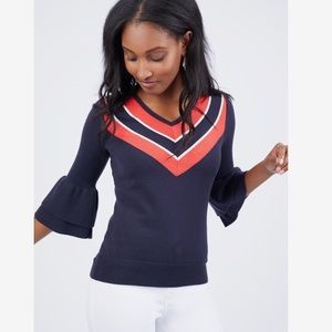 Ava Varsity Ruffle sweater